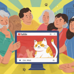 Communauté de propriétaires de chats interagissant avec du contenu YouTube éducatif