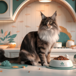 Chat bien nourri, vibrant de santé et de bonheur, dans un cadre serein