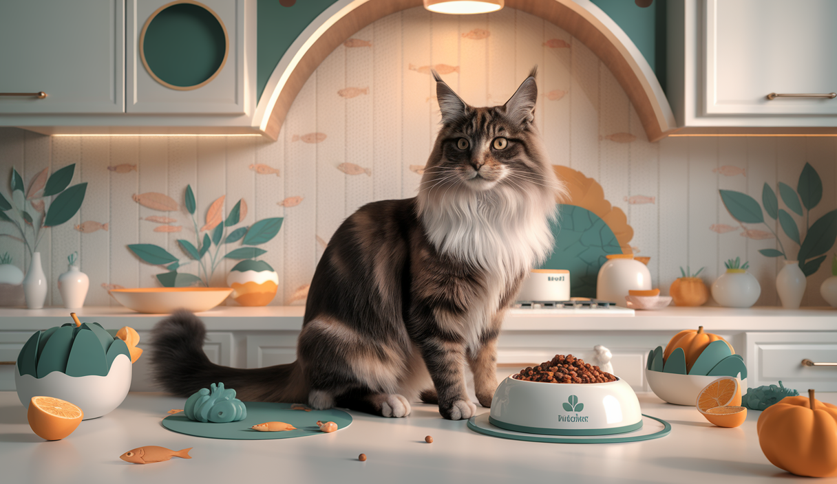 Chat bien nourri, vibrant de santé et de bonheur, dans un cadre serein