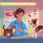 Image éducative sur la santé rénale des chats et chiens