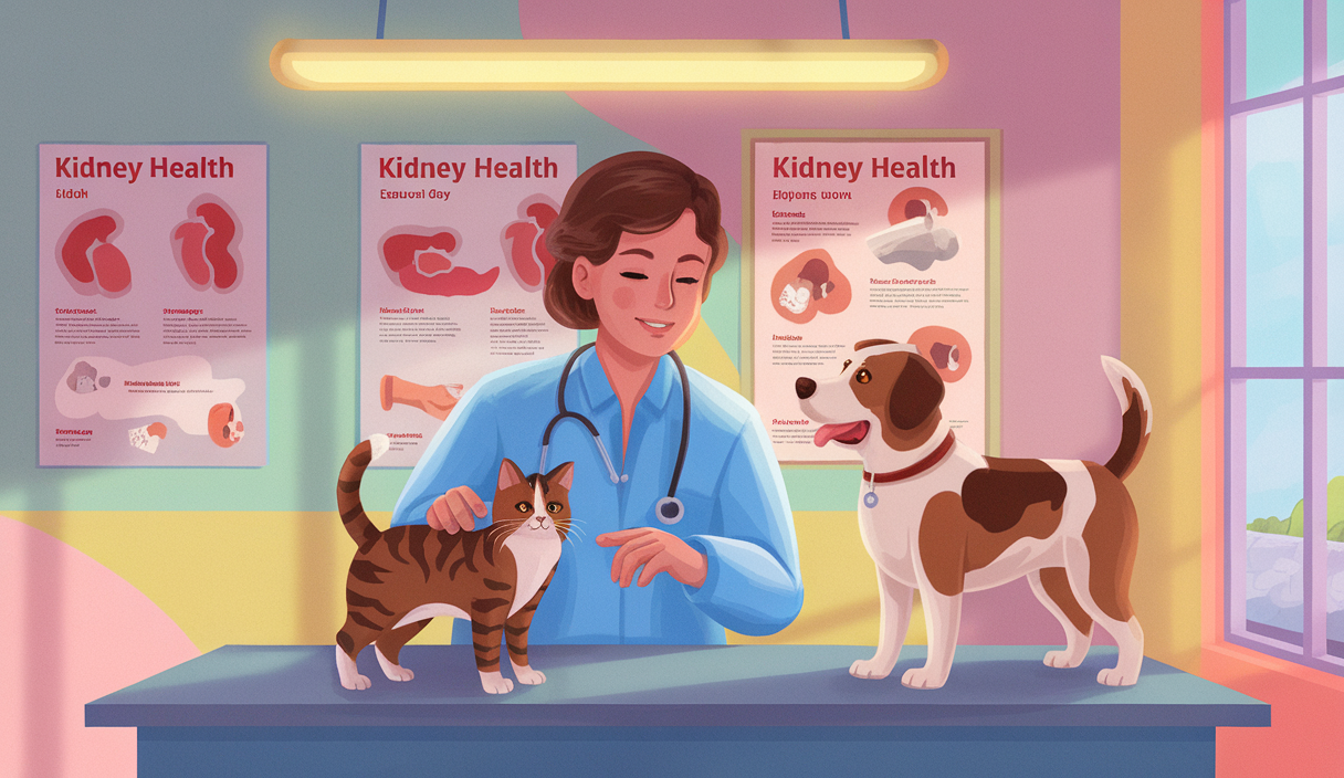 Image éducative sur la santé rénale des chats et chiens