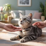 Un chat âgé entouré d'amour et de soins attentifs