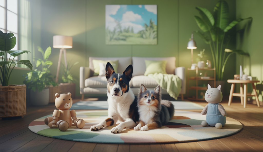 Un chien et un chat apaisés dans un environnement harmonieux