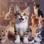 Un chat exprimant diverses formes de communication, des vocalisations aux interactions sociales