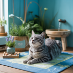 Chat serein découvrant des solutions pour le stress félin