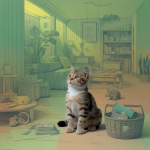 Un chat domestique explorant son territoire avec une attitude sereine et confiante