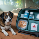 Illustration d'un kit de secours pour animaux de compagnie en cas d'urgence