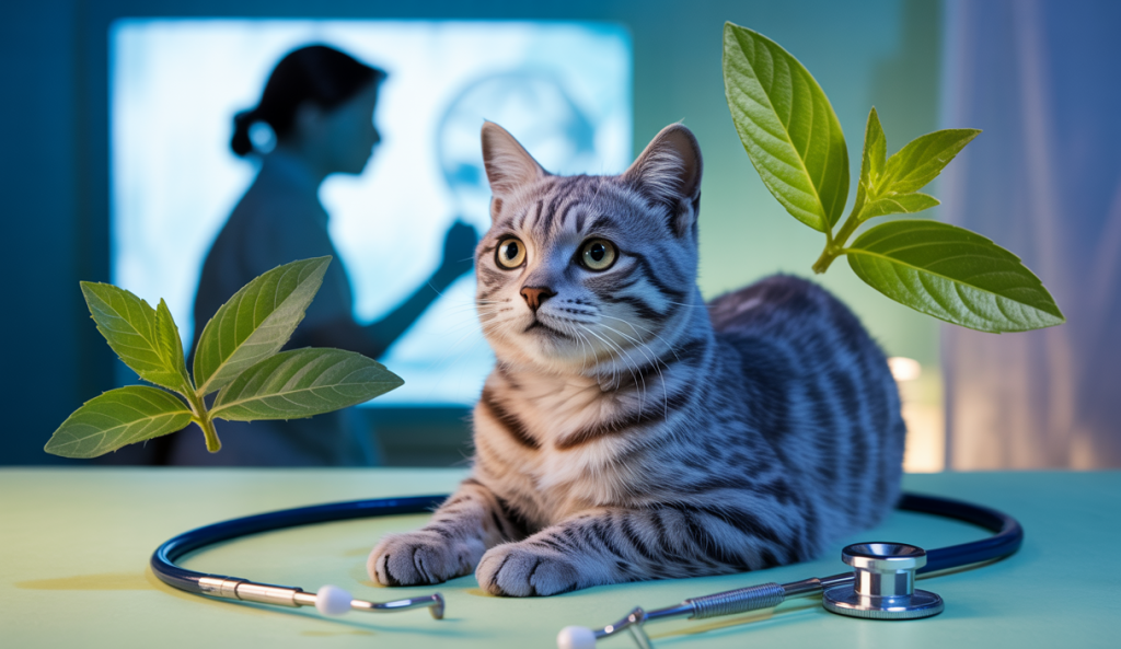 Illustration détaillée d'un chat avec accent sur la santé rénale