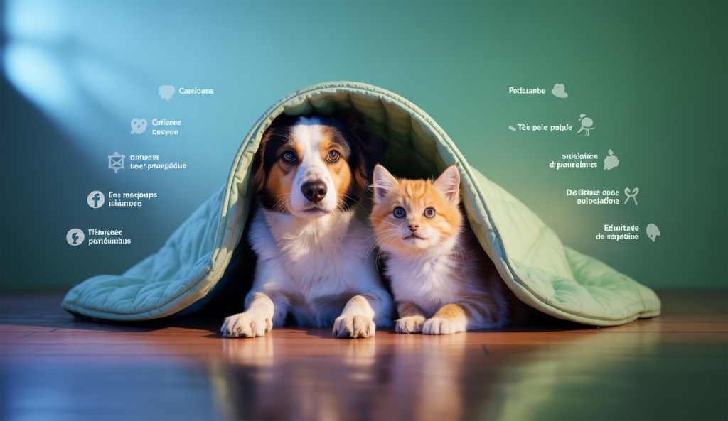 Un refuge sécurisé pour animaux de compagnie en cas de catastrophe, mettant en avant la sécurité