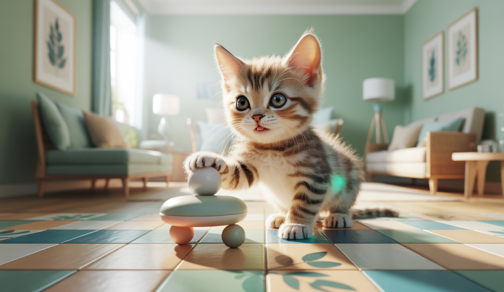 Un chaton se socialisant dans un environnement chaleureux