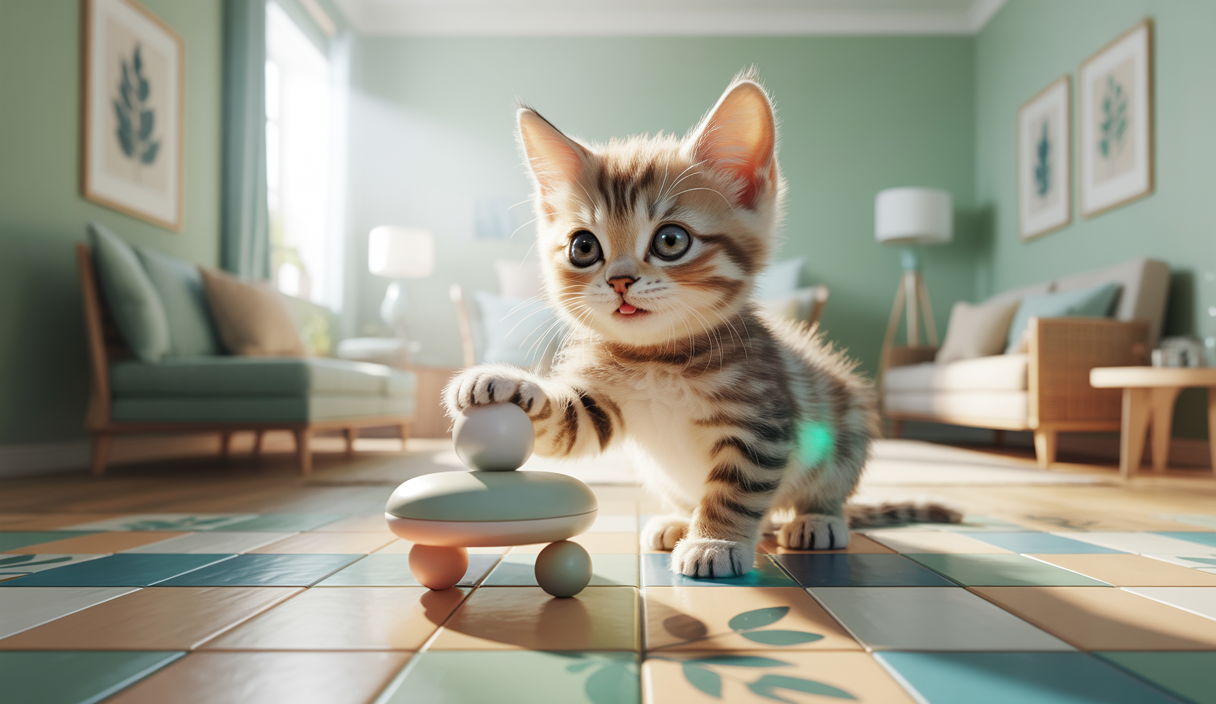 Un chaton se socialisant dans un environnement chaleureux