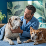 Scène réconfortante de soins palliatifs pour animaux