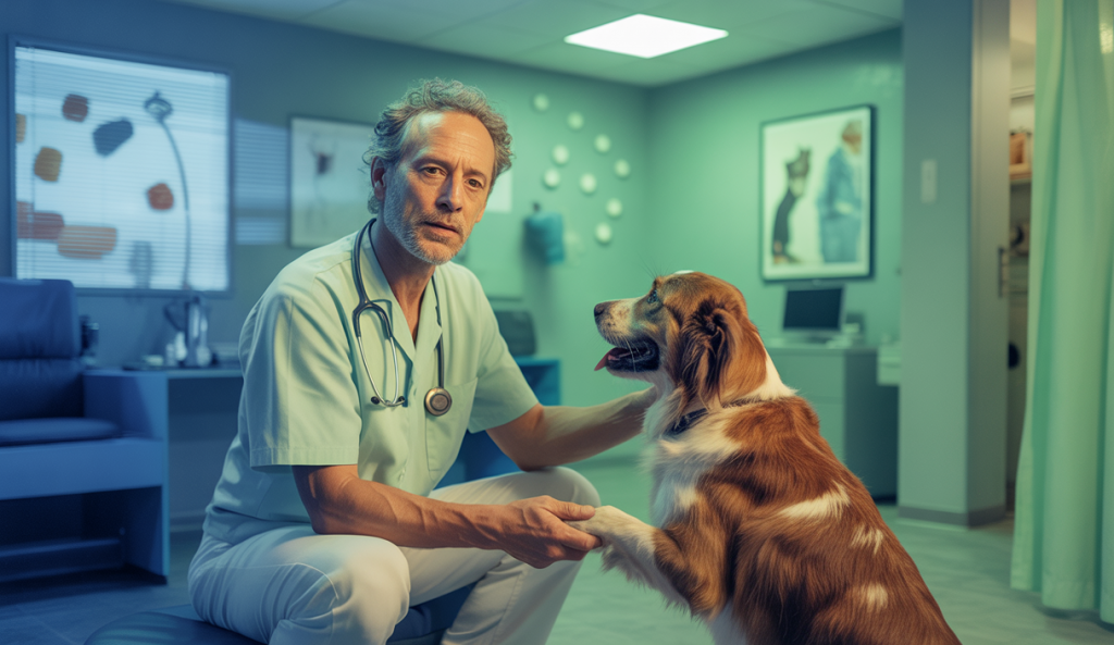 Un animal de compagnie en train de recevoir des soins vétérinaires pour une santé optimale.