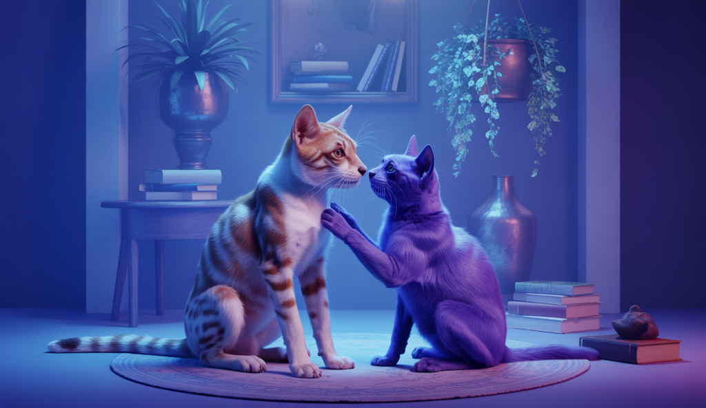Image d'un chat anthropomorphisé exprimant une forte connexion avec l'homme