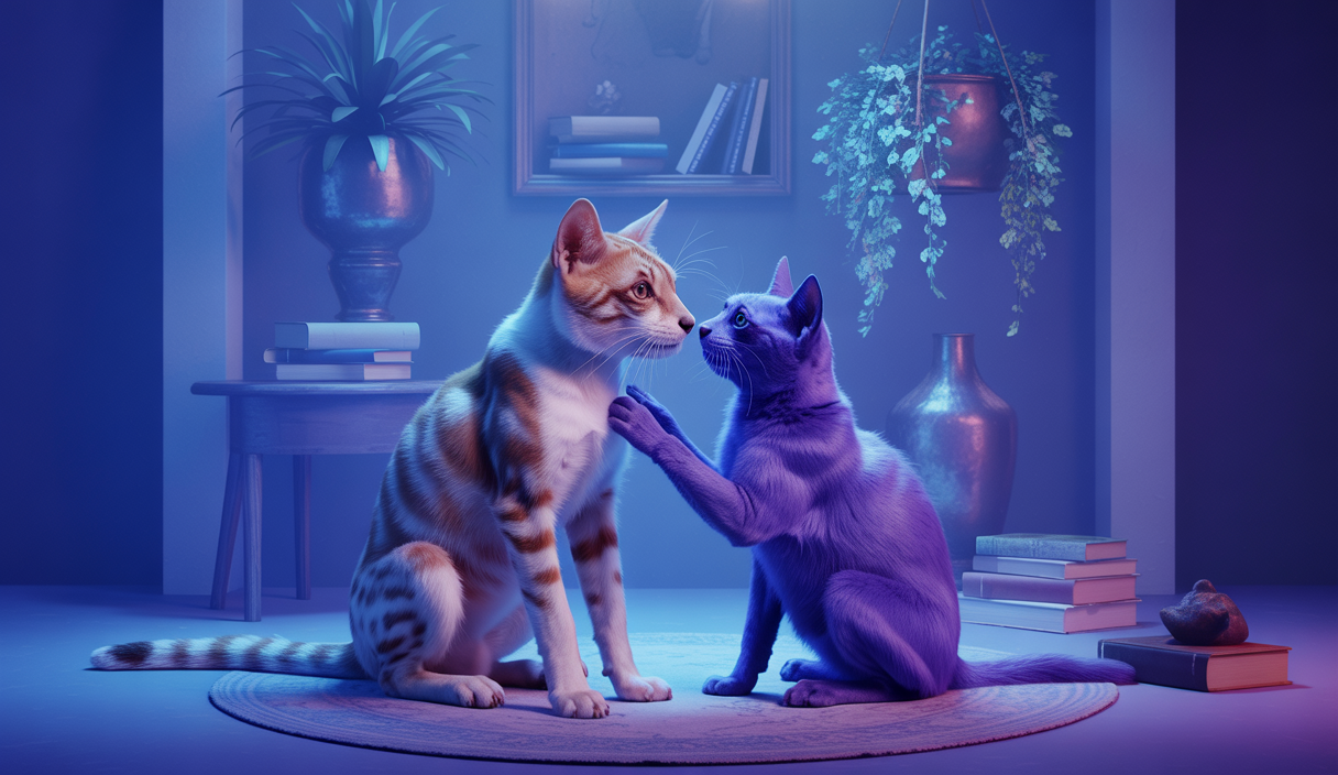 Image d'un chat anthropomorphisé exprimant une forte connexion avec l'homme
