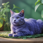 Chat profondément détendu après avoir senti du catnip, émanant une sensation de bien-être