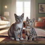Deux chats en pleine interaction illustrant la complexité des relations sociales félines
