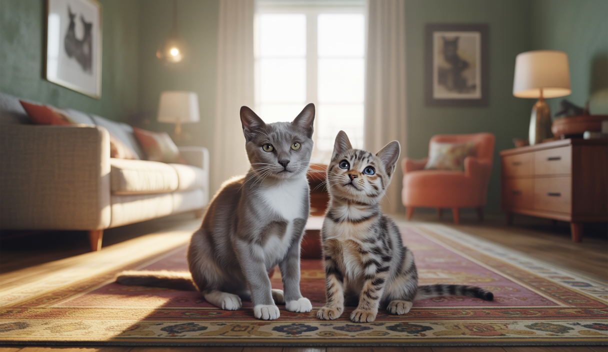 Deux chats en pleine interaction illustrant la complexité des relations sociales félines