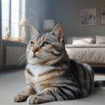Chat présentant des comportements inhabituels indiquant un problème de santé ou de stress