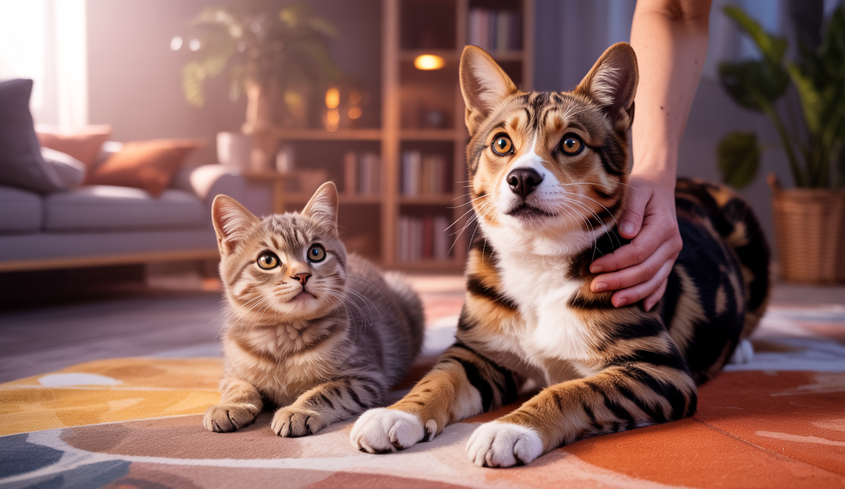 Un chat nommé Malysh en moment de détente avec Jackson Galaxy