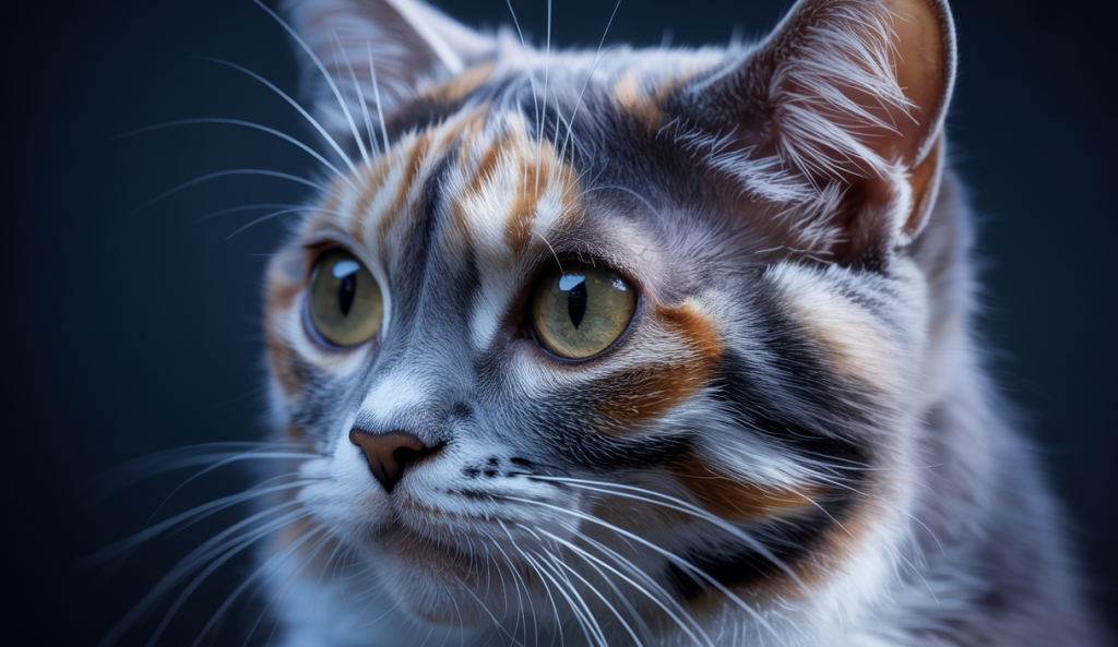 Détail anatomique du nez d’un chat, mettant en avant la structure complexe de la truffe, des narines et la remarquable sensibilité olfactive, illustrant la supériorité de l’odorat félin sur celui de l’humain.