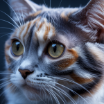 Détail anatomique du nez d’un chat, mettant en avant la structure complexe de la truffe, des narines et la remarquable sensibilité olfactive, illustrant la supériorité de l’odorat félin sur celui de l’humain.