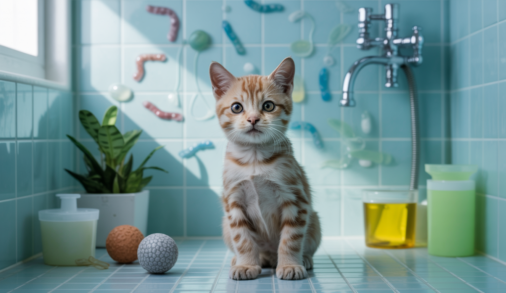 Image informatique sur les causes et symptômes des vomissements chez les chats.