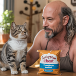 Jackson Galaxy utilisant la méthode Jackpot Treat pour renforcer la confiance d'un chat avec des récompenses stratégiques dans un environnement enrichi